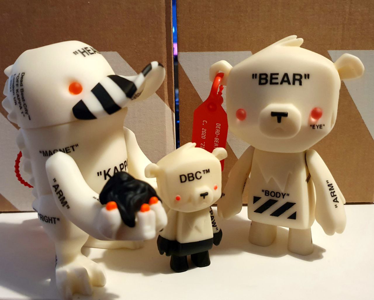 Off White Kappa (left) Off White Kub (middle) and Off White Kuma (Right) by Dead Beat City