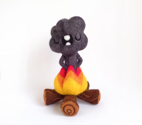 smoke cloud_droolwool_felt wool_art toy