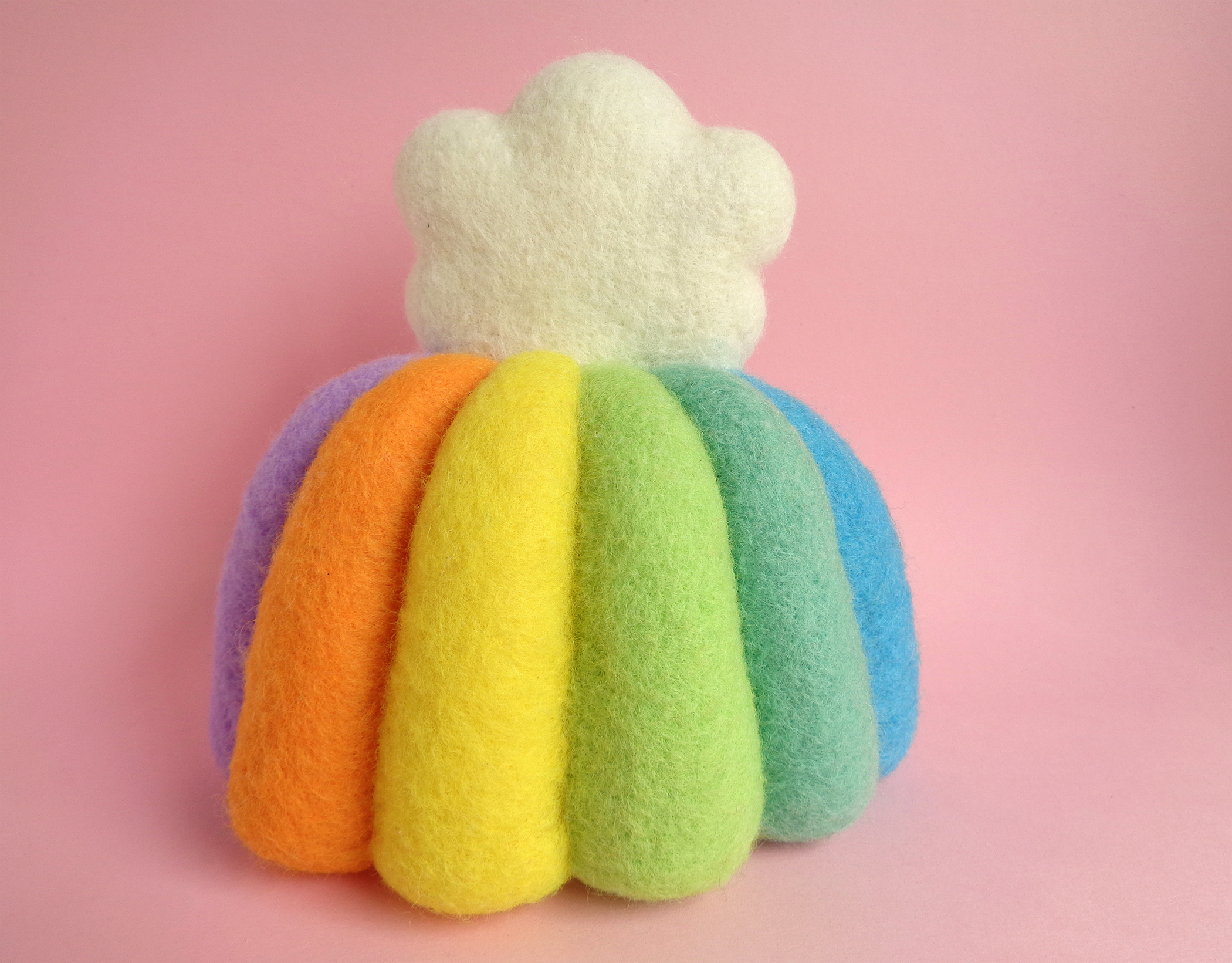 super duper rainbow cloud droolwool felt wool art toy